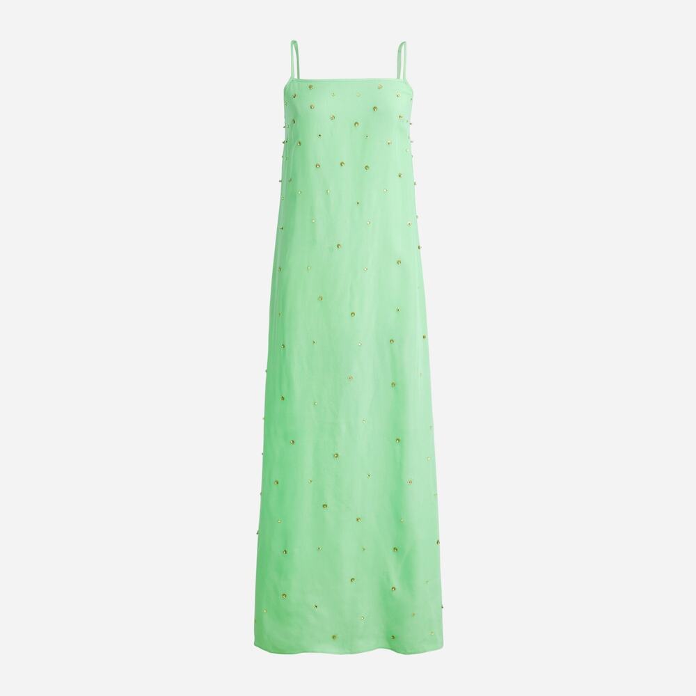 J.Crew Collection Limited-Edition Embellished Squareneck Slip Dress Size 0